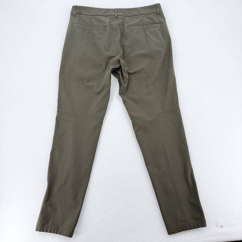 Lululemon Commission Slim-Fit Pant Mens 34 Olive Green Technical Excellent - Picture 5 of 8